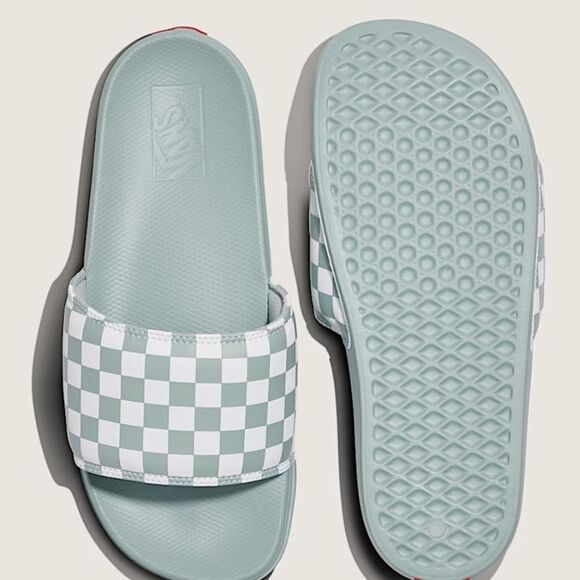 Vans La Costa Checkboard Slide Sandals - Iceberg Green/White main image 5